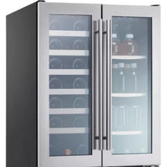 Zephyr Presrv™ 24 Inch Wide 21 Bottle Capacity Built-In or Free Standing Wine Cooler with Beverage Cooler PRWB24C32AG